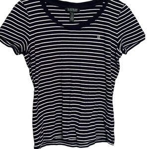 Ralph Lauren Sport Navy Striped T-Shirt - size medium‎